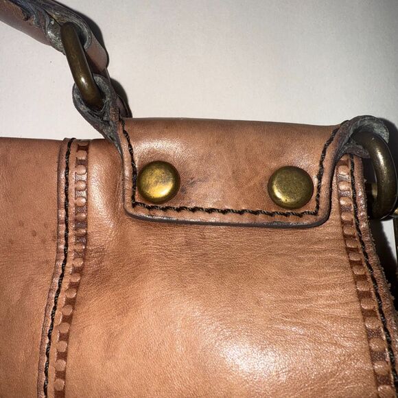 Vintage Fossil Leather Satchel Messenger Bag - Brown - Picture 11 of 14